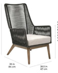 Seasonal Living Marco Polo Lounge Chair - Grey Outdoor Lounge Chair