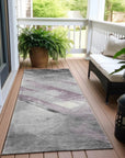 LOOMLAN Rugs Marisse Purple Washable Indoor-Outdoor Rug