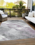 LOOMLAN Rugs Marisse Purple Washable Indoor-Outdoor Rug
