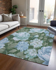 LOOMLAN Rugs Maroque Blue Washable Indoor-Outdoor Rug