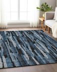 LOOMLAN Rugs Marrah Blue Washable Indoor-Outdoor Rug