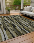 LOOMLAN Rugs Marrah Brown Washable Indoor-Outdoor Rug