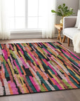 LOOMLAN Rugs Marrah Pink Washable Indoor-Outdoor Rug