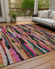 LOOMLAN Rugs Marrah Pink Washable Indoor-Outdoor Rug