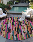 LOOMLAN Rugs Marrah Pink Washable Indoor-Outdoor Rug