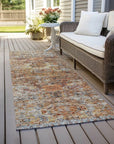 LOOMLAN Rugs Martha Orange Washable Indoor-Outdoor Rug
