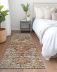 LOOMLAN Rugs Martha Orange Washable Indoor-Outdoor Rug
