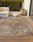 LOOMLAN Rugs Martha Orange Washable Indoor-Outdoor Rug