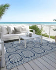 LOOMLAN Rugs Maruna Blue Washable Indoor-Outdoor Rug