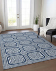 LOOMLAN Rugs Maruna Blue Washable Indoor-Outdoor Rug