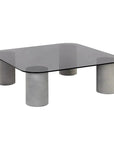 Maude Coffee Table Sleek d Glass & Concrete - LOOMLAN - SUNPAN - Outdoor Coffee Tables