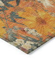 LOOMLAN Rugs Mehavi Orange Washable Indoor-Outdoor Rug