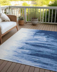 LOOMLAN Rugs Meleya Blue Washable Indoor-Outdoor Rug