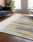 LOOMLAN Rugs Meleya Gray Washable Indoor-Outdoor Rug
