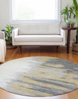 LOOMLAN Rugs Meleya Gray Washable Indoor-Outdoor Rug