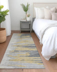 LOOMLAN Rugs Meleya Gray Washable Indoor-Outdoor Rug