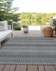 LOOMLAN Rugs Melisyn Gray Washable Indoor-Outdoor Rug