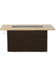 Mesa Rectangular Fire Table Gray Travertine - LOOMLAN - Lloyd Flanders - Outdoor Fire Tables