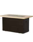 Mesa Rectangular Fire Table Light Travertine - LOOMLAN - Lloyd Flanders - Outdoor Fire Tables