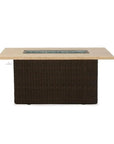 Mesa Rectangular Fire Table Light Travertine - LOOMLAN - Lloyd Flanders - Outdoor Fire Tables