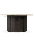 Mesa Round Fire Table Gray Travertine Lloyd Flanders - LOOMLAN - Lloyd Flanders - Outdoor Fire Tables