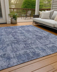 LOOMLAN Rugs Mezzara Blue Washable Indoor-Outdoor Rug