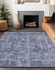 LOOMLAN Rugs Mezzara Blue Washable Indoor-Outdoor Rug