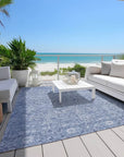 LOOMLAN Rugs Mila Blue Washable Indoor-Outdoor Rug