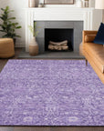 LOOMLAN Rugs Mila Purple Washable Indoor-Outdoor Rug