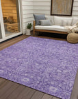LOOMLAN Rugs Mila Purple Washable Indoor-Outdoor Rug