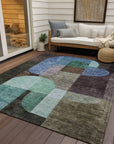 LOOMLAN Rugs Milo Brown Washable Indoor-Outdoor Rug
