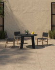 Moe's Home Mira Black Solid Teak Frame Outdoor Dining Chair