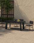 Moe's Home Mira Black Solid Teak Frame Outdoor Dining Chair