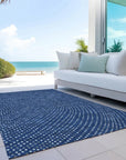 LOOMLAN Rugs Mirelia Blue Washable Indoor-Outdoor Rug