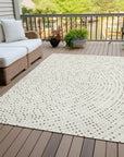 LOOMLAN Rugs Mirelia Ivory Washable Indoor-Outdoor Rug