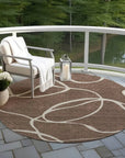 LOOMLAN Rugs Mirelle Brown Washable Indoor-Outdoor Rug