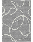 LOOMLAN Rugs Mirelle Gray Washable Indoor-Outdoor Rug