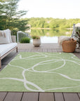 LOOMLAN Rugs Mirelle Green Washable Indoor-Outdoor Rug