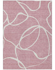 LOOMLAN Rugs Mirelle Pink Washable Indoor-Outdoor Rug