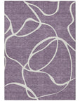 LOOMLAN Rugs Mirelle Purple Washable Indoor-Outdoor Rug