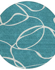 LOOMLAN Rugs Mirelle Teal Washable Indoor-Outdoor Rug