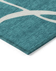 LOOMLAN Rugs Mirelle Teal Washable Indoor-Outdoor Rug