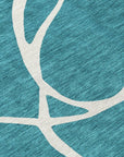 LOOMLAN Rugs Mirelle Teal Washable Indoor-Outdoor Rug