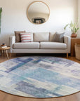 LOOMLAN Rugs Mireya Blue Washable Indoor-Outdoor Rug