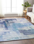 LOOMLAN Rugs Mireya Blue Washable Indoor-Outdoor Rug