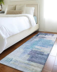 LOOMLAN Rugs Mireya Blue Washable Indoor-Outdoor Rug