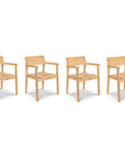 HiTeak Modurn 5PC Outdoor Dining Set Stacking Armchairs