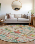 LOOMLAN Rugs Mosaic Orange Washable Indoor-Outdoor Rug