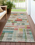 LOOMLAN Rugs Mosaic Orange Washable Indoor-Outdoor Rug