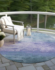 LOOMLAN Rugs Mosselia Blue Washable Indoor-Outdoor Rug